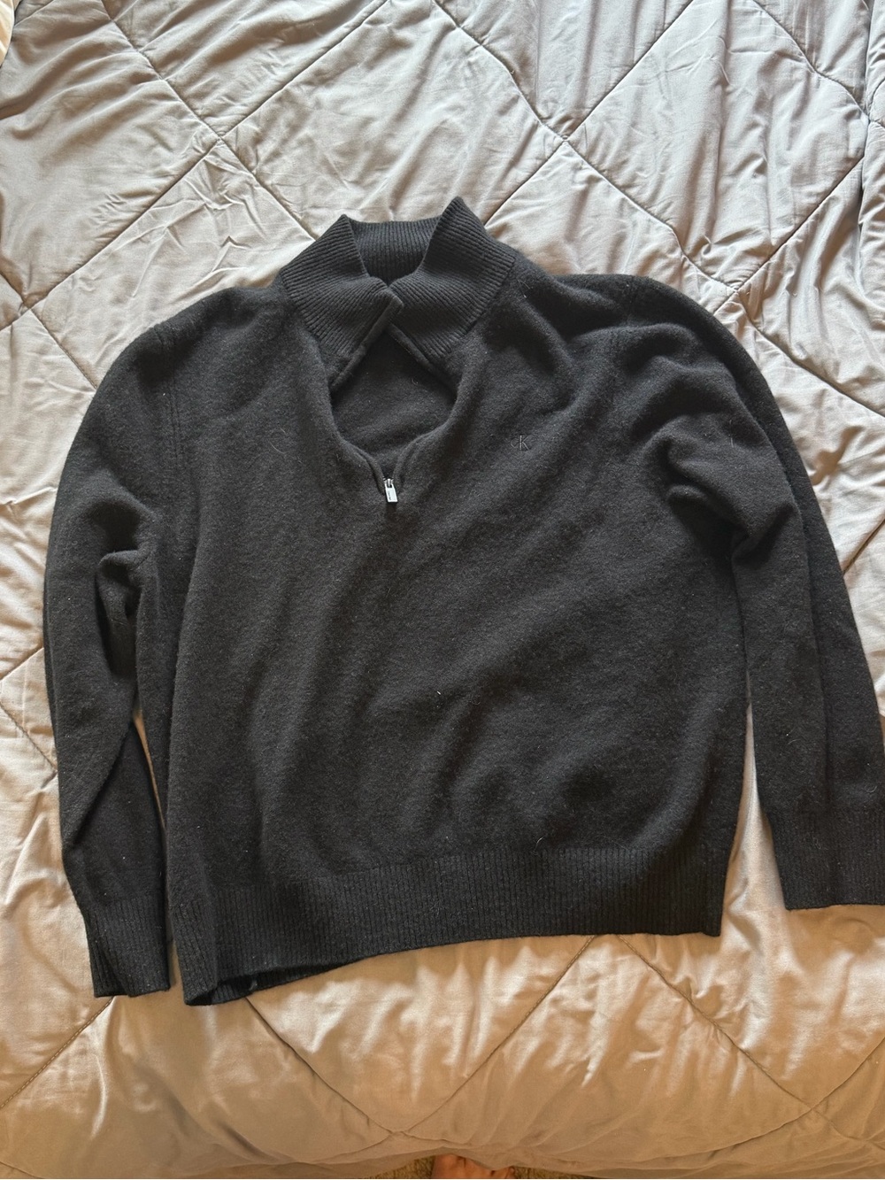 Black Half-Zip Mock Neck Sweater